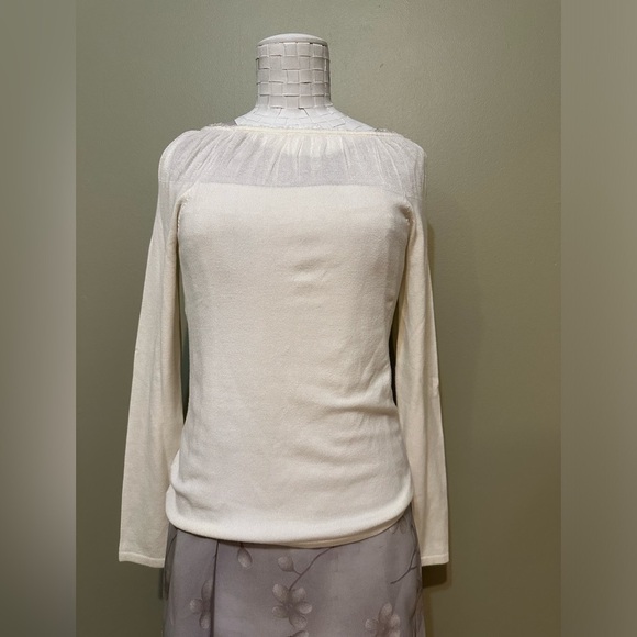 Danier knit long sleeve with mesh & ruffles - Picture 4 of 8